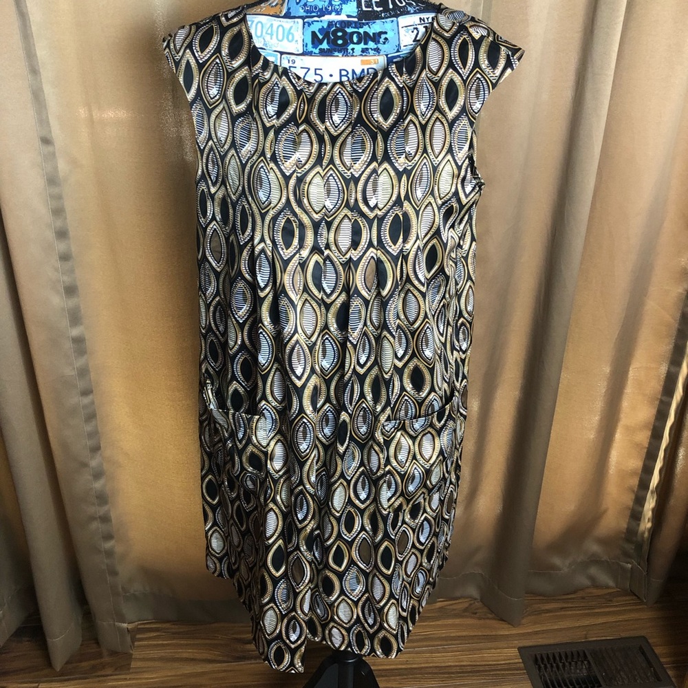 Mark. Retro Geometric Pattern Sleeveless Dress